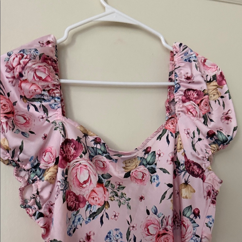 NWT Francesca’s Floral Pink Women's Top size XL - Picture 6 of 7